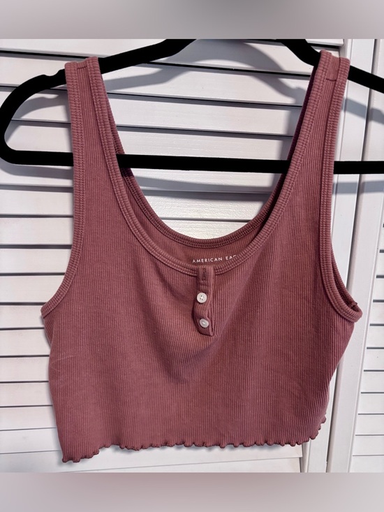 American Eagle Outfitters Tops - American Eagle Outfitters Brown Ribbed Cropped Tank